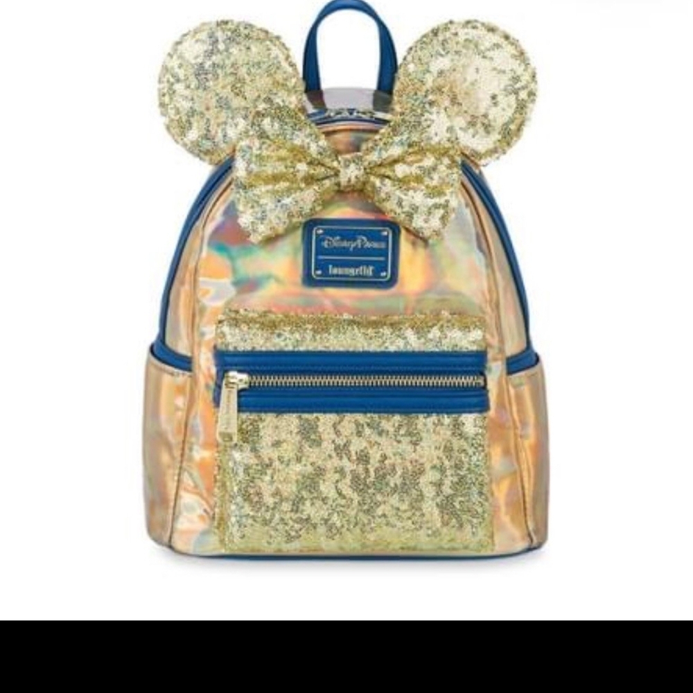 Gold Iridescent Loungefly Disney World 50th Anniversary Backpack (BNWT)